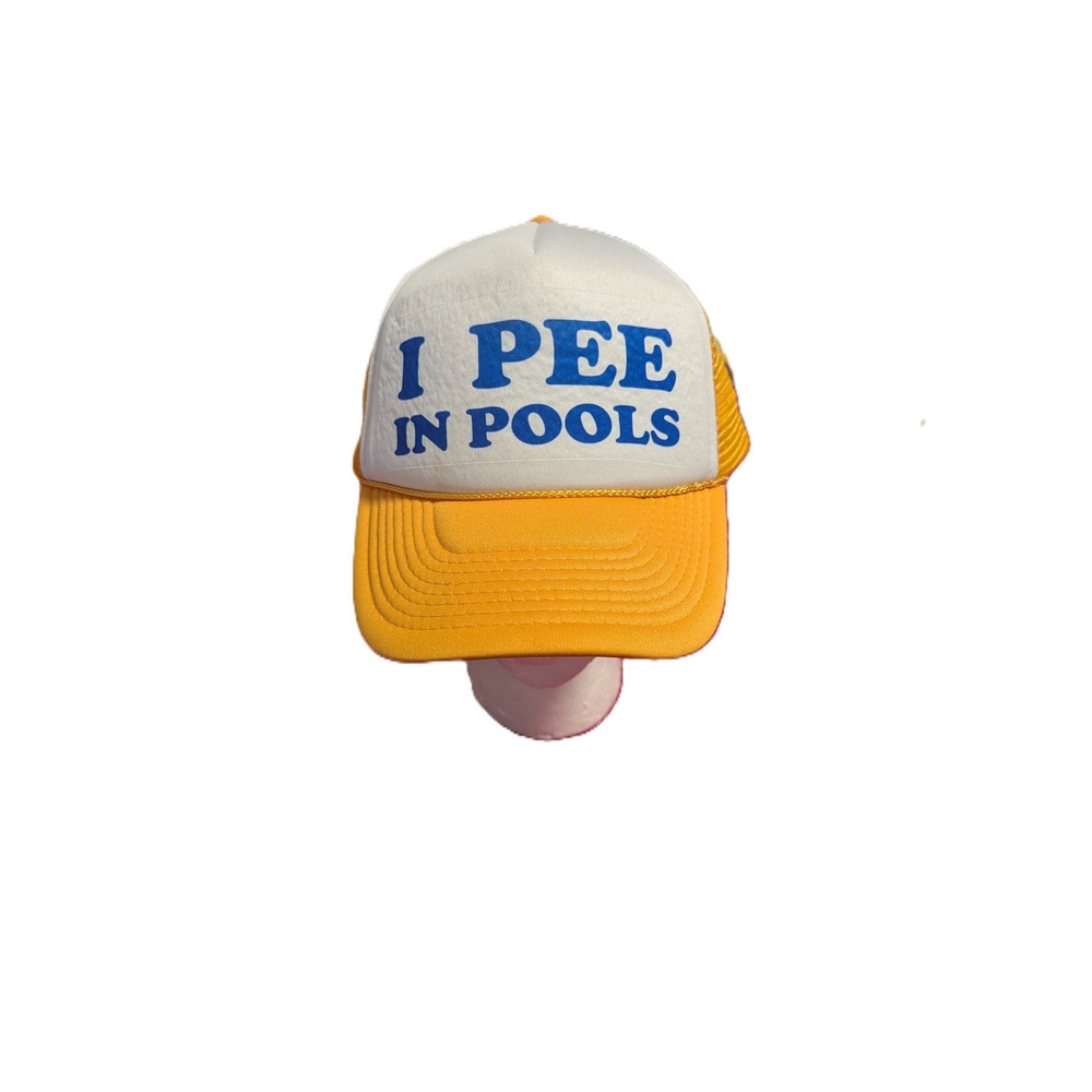 I Pee In Pools Hat Snapback Mesh‎ Trucker Unisex Orange White